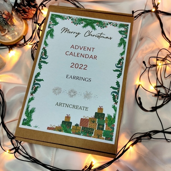 Advent calendar με 12 σκουλαρίκα - μέταλλο, καθημερινό, σετ δώρου - 5