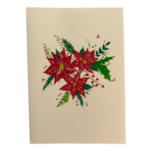 Χριστουγεννιάτικη κάρτα ζωγραφισμένη στο χέρι σχέδιο αλεξανδρινό - χαρτί, ευχετήριες κάρτες