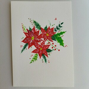 Χριστουγεννιάτικη κάρτα ζωγραφισμένη στο χέρι σχέδιο αλεξανδρινό - χαρτί, ευχετήριες κάρτες - 4