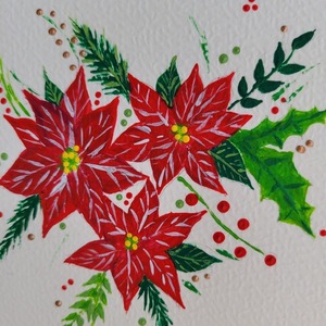 Χριστουγεννιάτικη κάρτα ζωγραφισμένη στο χέρι σχέδιο αλεξανδρινό - χαρτί, ευχετήριες κάρτες - 5