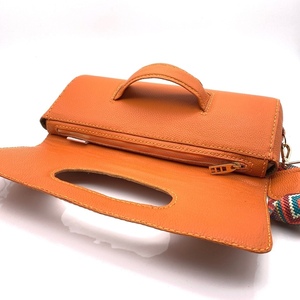 Τσάντα φάκελος πορτοκαλί - δέρμα, φάκελοι, μεγάλες, all day - 2