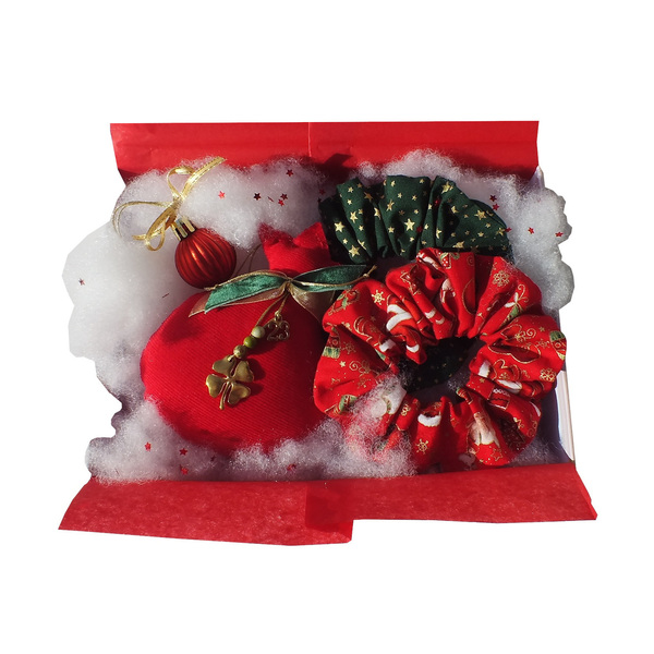 Χριστουγεννιάτικο σετ δώρου με γούρι ρόδι - κόκκινο - ύφασμα, ρόδι, χριστουγεννιάτικα δώρα, σετ δώρου, δώρα για γυναίκες