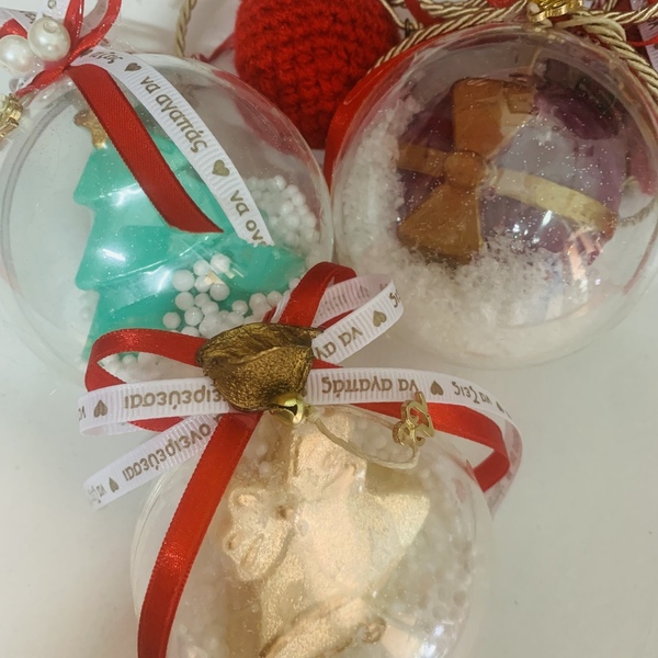 Χριστουγεννιάτικες αρωματικές σαπούνο-μπάλα! - νονά, μαμά, plexi glass, στολίδια, μπάλες - 2