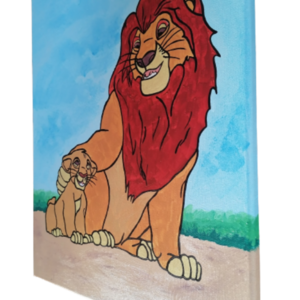 Ο βασιλιάς των λιονταριών ζωγραφικη με ακρυλικά σε καμβά τελαρωμενο διάστασης 30Χ40εκατ - πίνακες & κάδρα, κορίτσι, αγόρι, ήρωες κινουμένων σχεδίων - 4