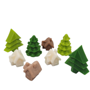 Christmas Wax Melts Σόγιας 100γρ. Σετ Village - ξύλο, vintage, σπίτι, μαμά, σετ δώρου - 2