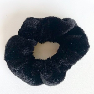 Γούνινο scrunchy Teddy Bear - ύφασμα, λαστιχάκια μαλλιών, velvet scrunchies - 3