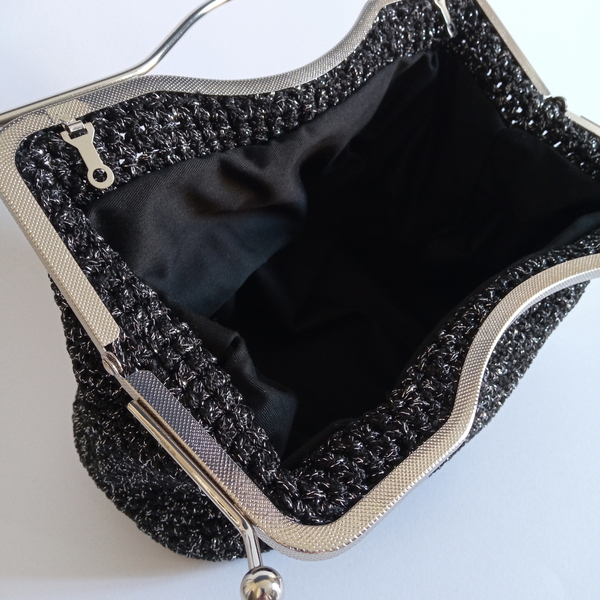 Γυναικεία τσάντα χειρός φάκελος clutch πλεγμένη με βελονάκι - νήμα, clutch, χειρός, πλεκτές τσάντες, βραδινές - 4