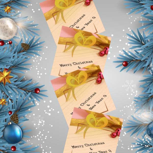 Χριστουγεννιάτικη κάρτα 7x7 εκ εκτυπώσιμη για βραχιόλια - γουράκια #ψηφιακό αρχείο - κάρτες, γούρια - 3
