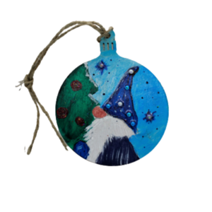 Ξύλινο στολίδι 7εκ. ζωγραφισμένο στο χερι ΜΑΓΟΣ-Αντίγραφο - ξύλο, άγιος βασίλης, στολίδια, μπάλες