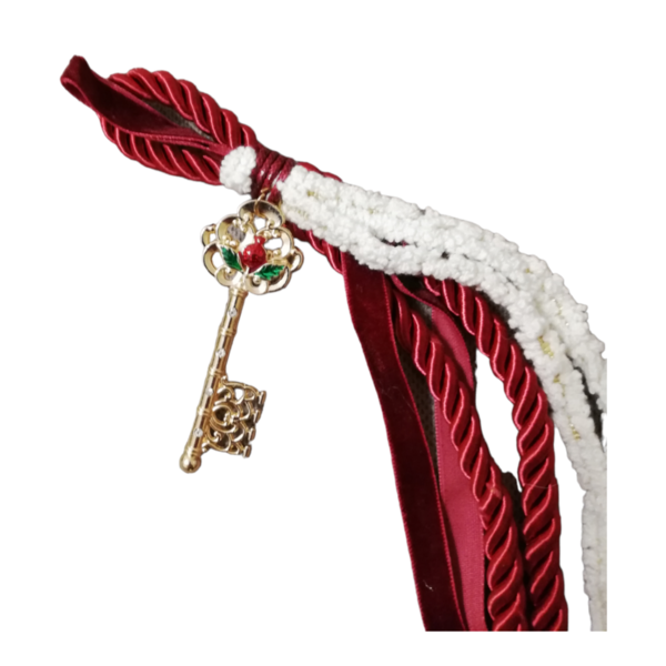 Χριστουγεννιάτικο γούρι κόκκινο με μεταλλικό κλειδί αγάπης 24 εκ - κλειδί, μέταλλο, χριστουγεννιάτικα δώρα, Black Friday, γούρια - 2
