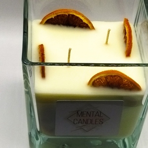 Κερί χειροποίητο αρωματικό Λευκό πορτοκάλι σε βάζο γυάλινο 12 Χ 12cm για ατελείωτες ώρες απόλαυσης - αρωματικά κεριά - 4