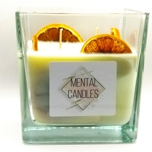 Κερί χειροποίητο αρωματικό Λευκό πορτοκάλι σε βάζο γυάλινο 12 Χ 12cm για ατελείωτες ώρες απόλαυσης - αρωματικά κεριά - 3