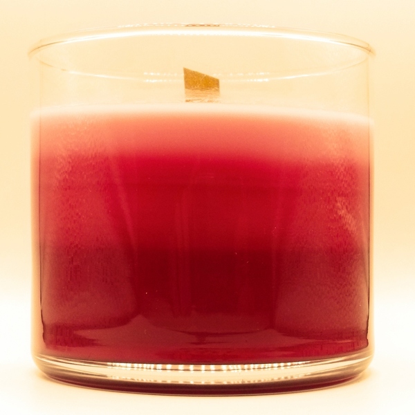 Χειροποίητο αρωματικό κερί με άρωμα βανίλια δίχρωμο 10εκ Χ10εκ σε γυάλινο βάζο - αρωματικά κεριά - 4