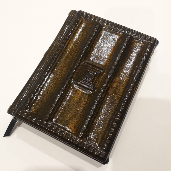 Δερμάτινο σημειωματάριο [notebook] με διαστάσεις 17x13cm,με 140 λευκές σελίδες από χαρτί 100g και εξώφυλλο από ανάγλυφο δέρμα [gold5] - τετράδια & σημειωματάρια