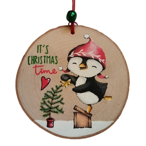 Προσωποποιημένο χειροποίητο χριστουγεννιάτικο ξύλινο στολίδι για παιδιά - ξύλο, χριστουγεννιάτικα δώρα, στολίδια