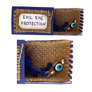 Διακοσμητικό γούρι με μάτι φυλαχτό σε σπιρτόκουτο 5.3x3.5x1.7 εκ - χαρτί, evil eye, διακοσμητικά, γούρια, φυλαχτά
