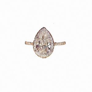 Δαχτυλίδι με πέτρα zirgon Νούμερο 18,2mm - επιχρυσωμένα, ορείχαλκος, δάκρυ, σταθερά, για γάμο