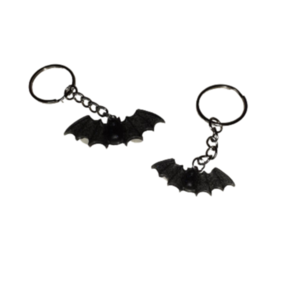 Mπρελόκ μαύρη νυχτερίδα σε δυο μεγέθη από υγρό γυαλί 5cm χ 1,5cm - ρητίνη, δωράκι - 3