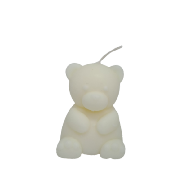 Λευκό αρωματικό Κερί Αρκουδάκι από φυτικό κερί 50gr - αρωματικά κεριά