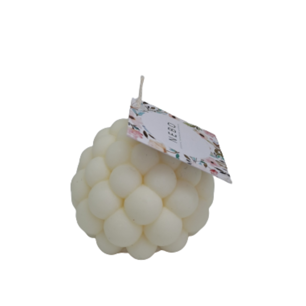 Λευκό αρωματικό Κερί Bubbles από φυτικό κερί 75gr - αρωματικά κεριά - 3
