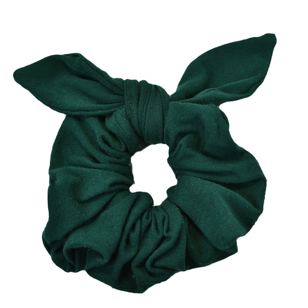 Fluffy bunny scrunchie - ύφασμα, λαστιχάκια μαλλιών