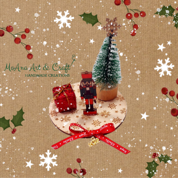 Ξύλινο επιτραπέζιο γούρι 2024 καρυοθραύστης - ξύλο, δέντρα, χριστουγεννιάτικα δώρα, γούρια - 3