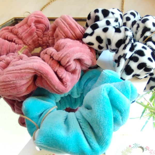 Gift Box Γυναικεία νεανικά scrunchies βελουτε - ύφασμα, χειροποίητα, λαστιχάκια μαλλιών, πρακτικό δωρο - 2