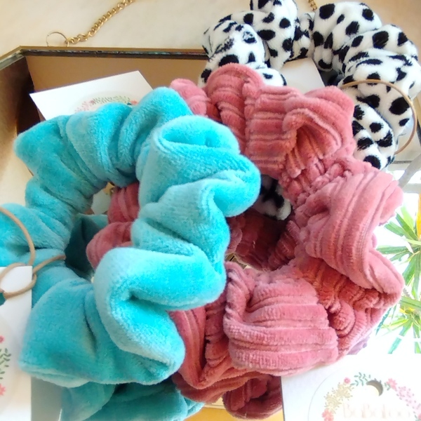 Gift Box Γυναικεία νεανικά scrunchies βελουτε - ύφασμα, χειροποίητα, λαστιχάκια μαλλιών, πρακτικό δωρο - 3