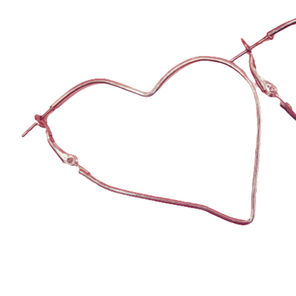 Σκουλαρίκια σε σχέδιο καρδιά χρώμα ασημί - επάργυρα, μπρούντζος, κρεμαστά, μεγάλα, με κλιπ