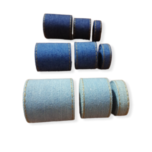 Σετ με 9 τζιν κορδέλες 1-3 cm/Γαλάζιο, μπλε, μπλε σκούρο/1 μέτρο - για τα μαλλιά, υλικά κοσμημάτων, υλικά κατασκευών - 4