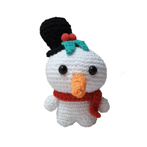 Πλεκτό κουκλάκι χιονάνθρωπος με καπέλο - χειροποίητα, λούτρινα, amigurumi