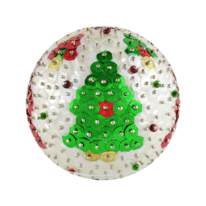 Μπάλα Χριστουγεννιάτικη με δενδράκια περίμετρος 26cm - πλαστικό, στολίδια, μπάλες