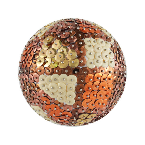 Μπάλα Χριστουγεννιάτικη αφηρημένη μπεζ χρυσό, περίμετρος 26cm - πλαστικό, στολίδια, μπάλες