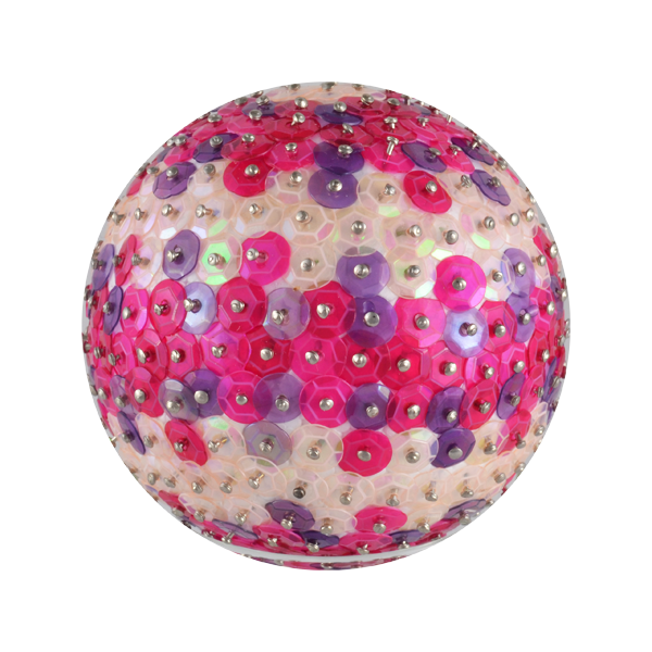 Μπάλα Χριστουγεννιάτικη ΖΑΚΑΡ μωβ-ροζ, περίμετρος 20cm - πλαστικό, στολίδια, μπάλες