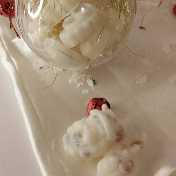 Χριστουγεννιάτικη μπαλίτσα γεμάτη με wax melt σε άρωμα της επιλογής σας. - πλαστικό, άγιος βασίλης, κεριά & κηροπήγια, δέντρο, μπάλες - 3