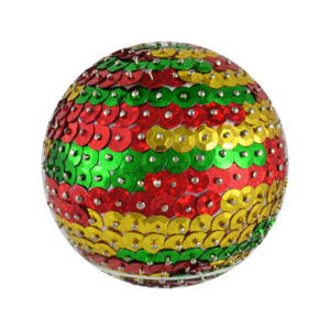 Μπάλα Χριστουγεννιάτικη ΡΙΓΕ κόκκινο πράσινο χρυσό, περίμετρος 20cm - πλαστικό, στολίδια, μπάλες