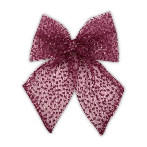 Berries glitter tulle bow - ύφασμα, φιόγκος, για τα μαλλιά, hair clips