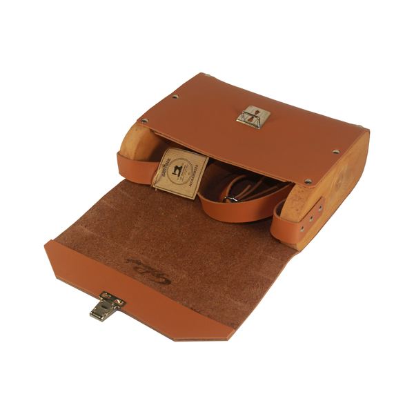 Χειροποίητη τσάντα από ξύλο και τεχνιτό δέρμα (Μεσαίο μέγεθος καφέ) - ξύλο, ώμου, χιαστί, all day, δερματίνη - 3
