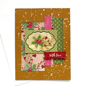 Χριστουγεννιάτικη κάρτα "With love" - χαρτί, ευχετήριες κάρτες