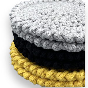 Χειροποίητα πλεκτά σουβέρ crochet - σετ 6 τμχ - ύφασμα, crochet, είδη σερβιρίσματος - 2