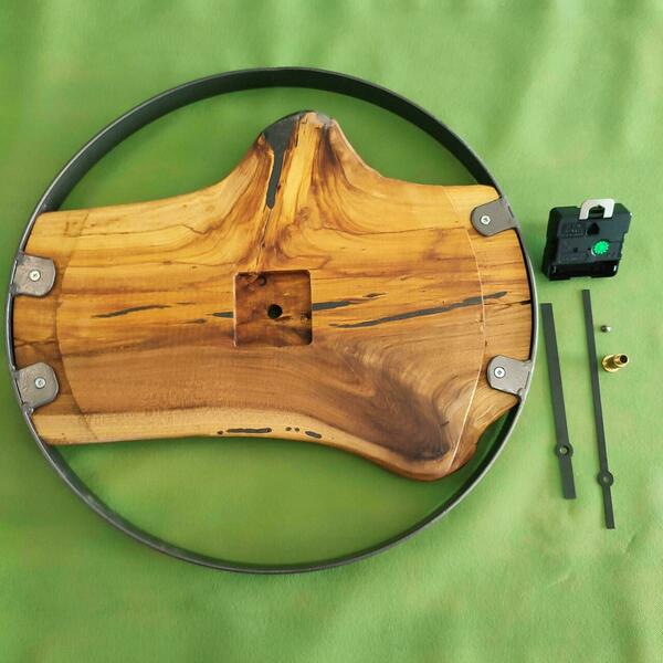 Ρολόι τοίχου "Ulme 3" κατασκευασμένο από μέταλλο και ξύλο.Διαμετρος φ38cm. - ξύλο, τοίχου, χειροποίητα, διακοσμητικά - 5
