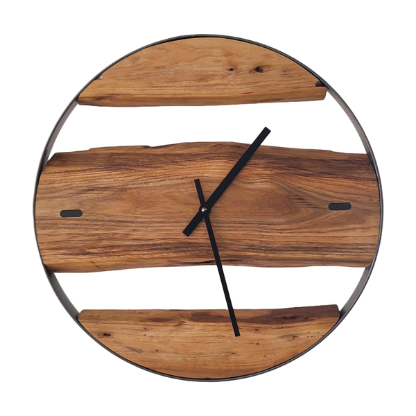 Ρολόι τοίχου "Ulme 7" κατασκευασμένο από μέταλλο και ξύλο διάμετρος 38 cm. - ξύλο, τοίχου, χειροποίητα, διακοσμητικά, ξύλινα διακοσμητικά τοίχου