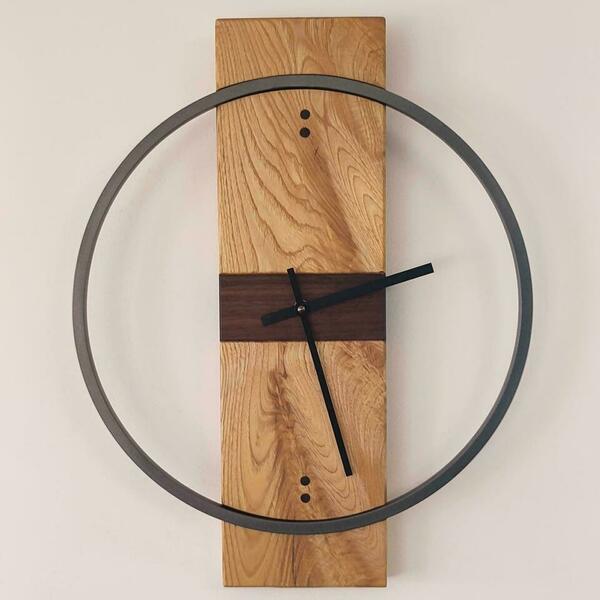 Ρολόι τοίχου "Biscuit" κατασκευασμένο από μέταλλο , ξύλο και υγρό γυαλί - ξύλο, τοίχου, διακοσμητικά, ξύλινα διακοσμητικά τοίχου, πρακτικό δωρο