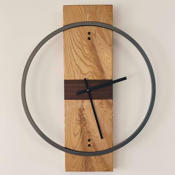 Ρολόι τοίχου "Biscuit" κατασκευασμένο από μέταλλο , ξύλο και υγρό γυαλί - ξύλο, τοίχου, διακοσμητικά, ξύλινα διακοσμητικά τοίχου, πρακτικό δωρο - 2