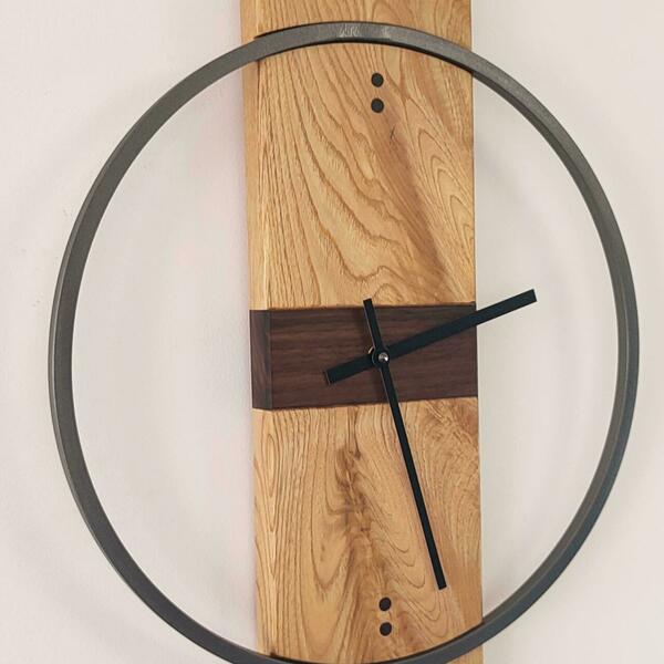 Ρολόι τοίχου "Biscuit" κατασκευασμένο από μέταλλο , ξύλο και υγρό γυαλί - ξύλο, τοίχου, διακοσμητικά, ξύλινα διακοσμητικά τοίχου, πρακτικό δωρο - 3