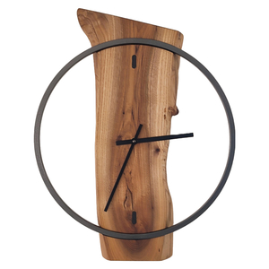 Ρολόι τοίχου "THor" κατασκευασμένο από μέταλλο , ξύλο και υγρό γυαλί - ξύλο, γυαλί, τοίχου, χειροποίητα