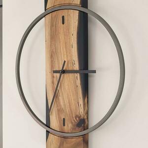 Ρολόι τοίχου "Ulme Spline" κατασκευασμένο από μέταλλο , ξύλο και υγρό γυαλί - ξύλο, γυαλί, τοίχου, χειροποίητα - 3