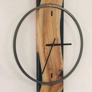 Ρολόι τοίχου "Ulme Spline" κατασκευασμένο από μέταλλο , ξύλο και υγρό γυαλί - ξύλο, γυαλί, τοίχου, χειροποίητα - 4