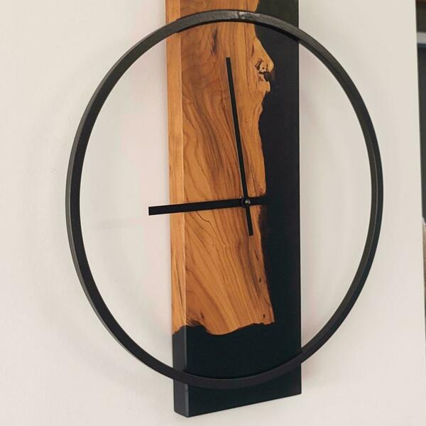Ρολόι τοίχου "Portugal" κατασκευασμένο από μέταλλο και ξύλο - ξύλο, τοίχου, χειροποίητα, ξύλινα διακοσμητικά - 3