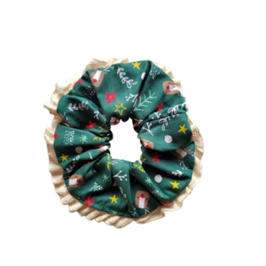 Χριστουγεννιάτικο scrunchie λαστιχάκι μαλλιών Ρούντολφ 1τμχ medium size - ύφασμα, χριστουγεννιάτικα δώρα, λαστιχάκια μαλλιών